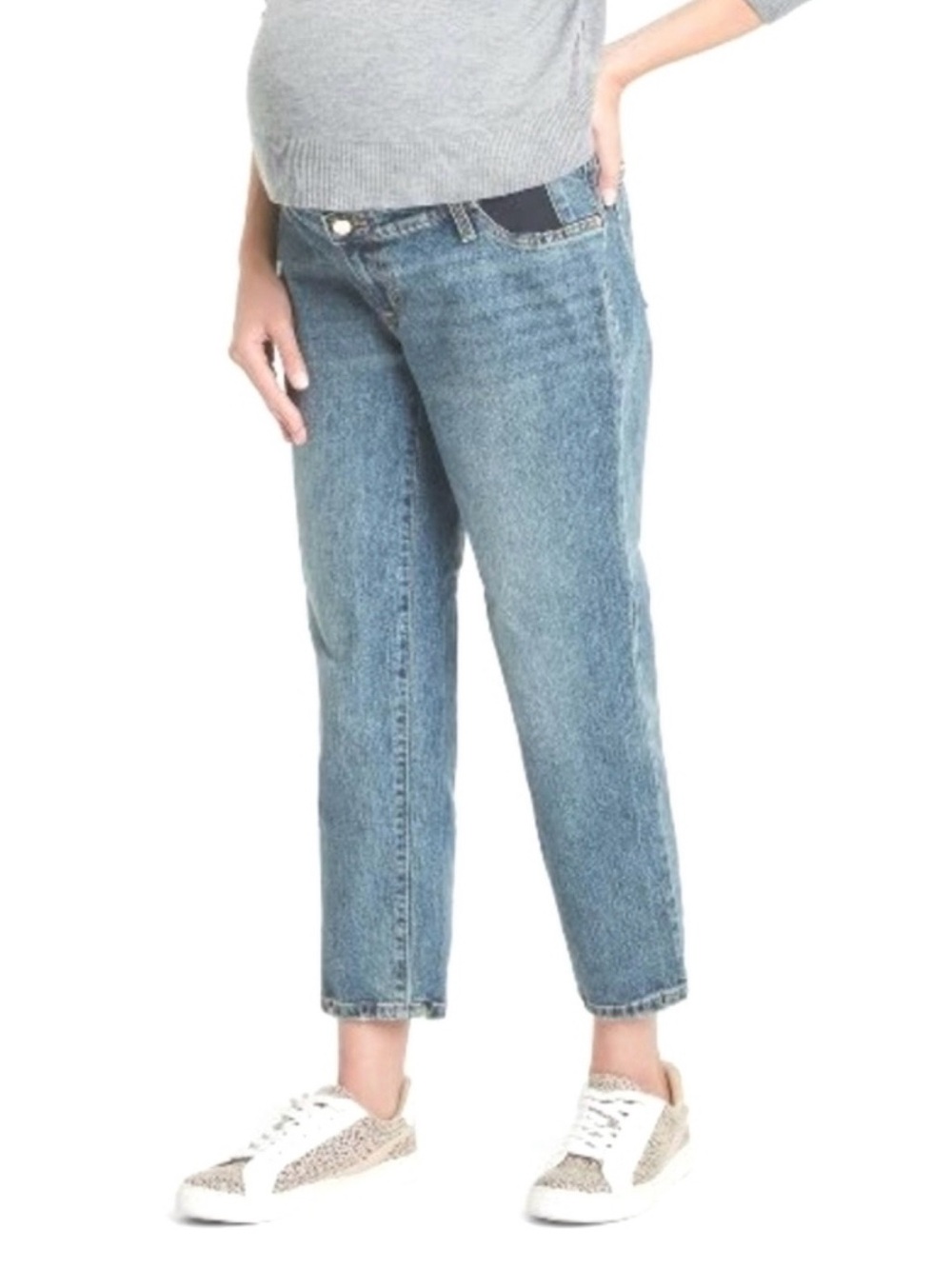 Isabel Maternity by Ingrid & Isabel Blue Cropped Straight-Leg Jeans